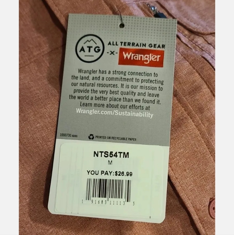 Wrangler ATG All Terrain Gear Utility Shirt , Men's Small or Medium Button Down - Picture 4 of 4